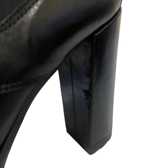 Atos Lombardini Black Italian Leather Chunky High Heel Lace Up Boot EU 39 US 8.5 - Picture 10 of 10